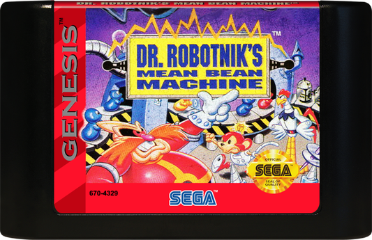 Dr Robotniks Mean Bean Machine Sega Genesis retro video game puzzle game cartridge (1993)