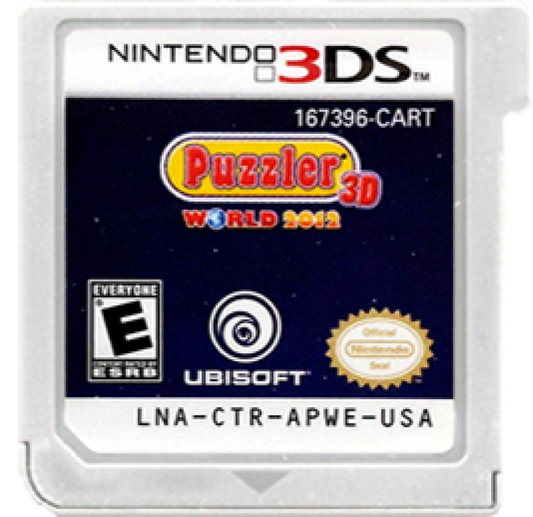 Puzzler World 2012 3D cartridge for Nintendo 3DS (3DS) puzzle compilation video game