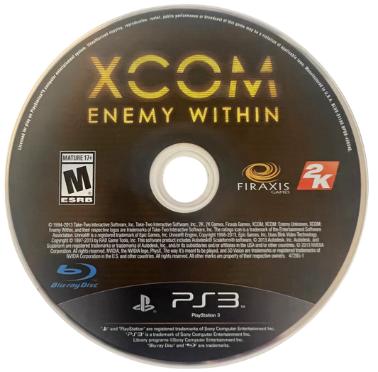 XCOM Enemy Within Commander Edition retro PlayStation 3 video game XCOM tactical strategy sci fi turn based combat alien invasion squad management console title PlayStation 3 release disc