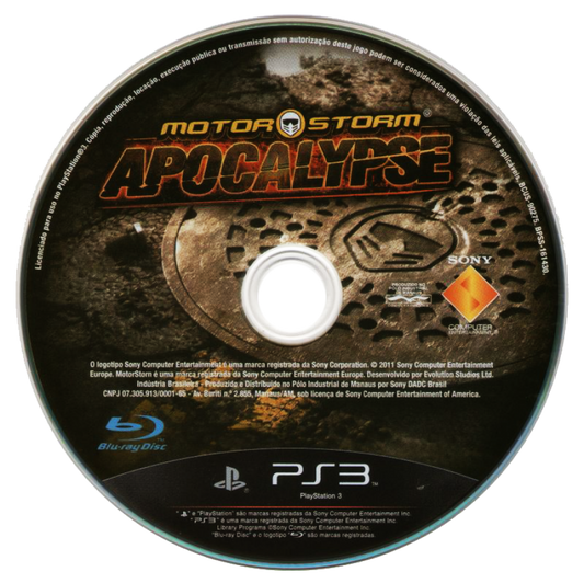 MotorStorm Apocalypse PlayStation 3 PS3 off-road racing video game featuring high-speed motorcycle and vehicle racing extreme tracks dangerous environments massive crashes destruction shortcuts powerful vehicles intense competition and classic PlayStation 3 PS3 gameplay collectible gaming appeal game disc