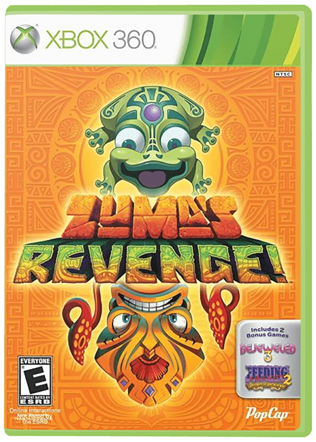 Zuma's Revenge cover art for Xbox 360 (X360) tile-matching puzzle video game