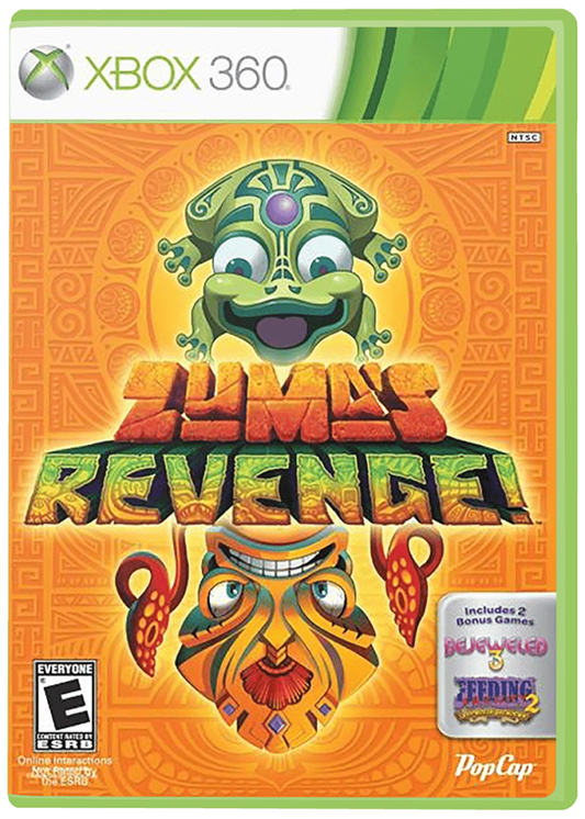 Zuma's Revenge cover art for Xbox 360 (X360) tile-matching puzzle video game