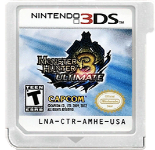 Monster Hunter 3 Ultimate cartridge for Nintendo 3DS (3DS) action role-playing video game