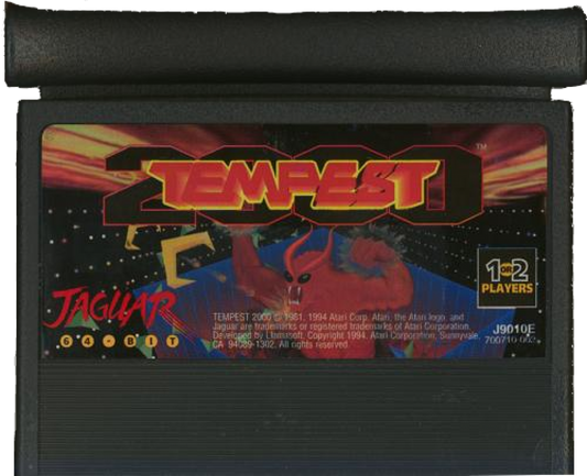 Tempest 2000 Atari Jaguar Tempest 2000 vector arcade shooter retro 90s tube shooter fast paced action game geometric tunnel combat classic arcade style gameplay collectible Jaguar game cartridge