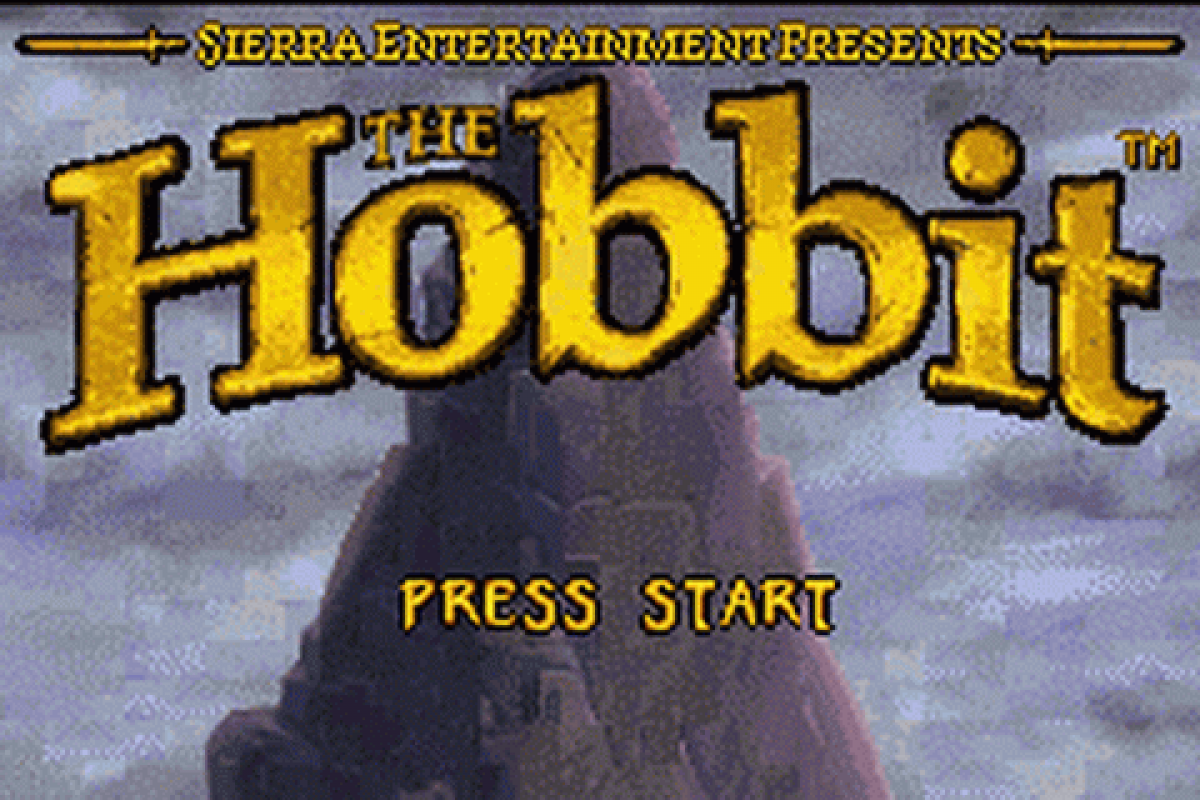 Title screen for 'The Hobbit' game by Sierra Entertainment for the gameboy advance