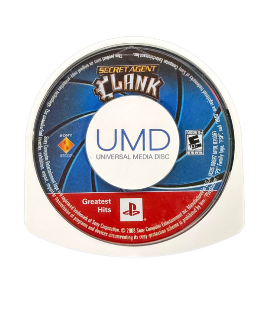 Secret Agent Clank Greatest Hits PSP action platformer video game disc