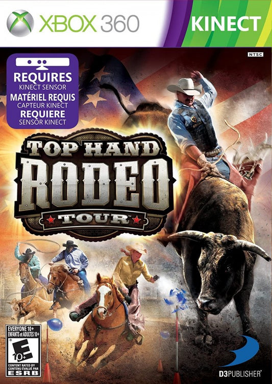 Top Hand: Rodeo Tour cover art for Xbox 360 (X360) motion-controlled rodeo sports video game