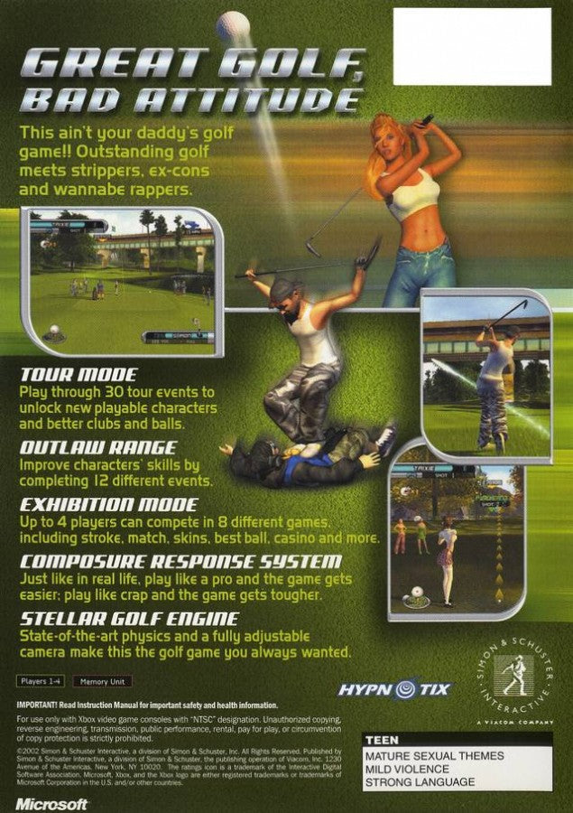 Outlaw Golf back cover art for Xbox (XBOX) video game