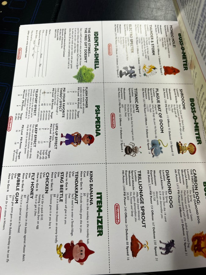 EarthBound Scratch and Sniff Book (SNES)