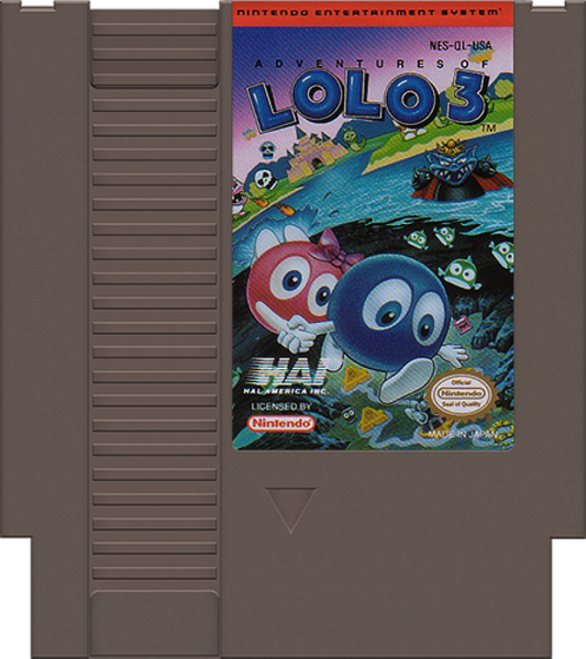 Adventures of Lolo 3 cartridge for Nintendo Entertainment System NES retro video game
