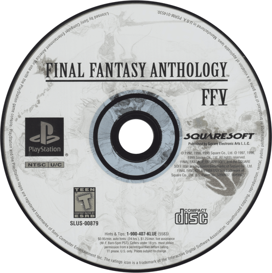 Final Fantasy Anthology PS1 PlayStation 1 JRPG role playing game Final Fantasy V and VI collection turn based combat fantasy adventure retro video game disc