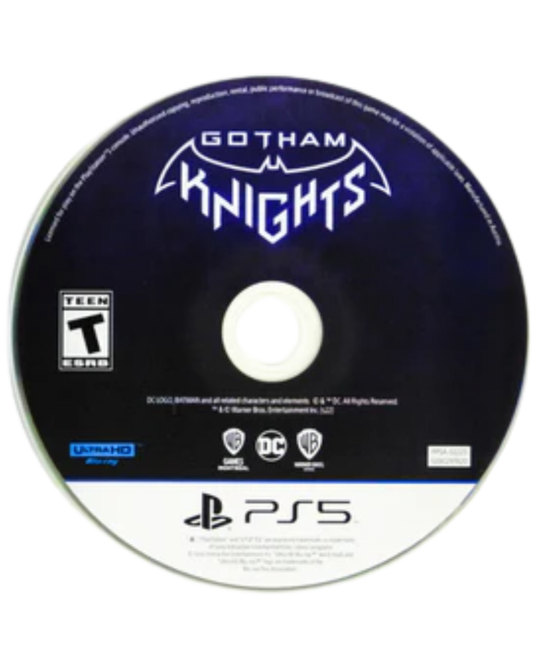 Gotham Knights PlayStation 5 PS5 action RPG video game featuring the Batfamily in open-world Gotham City co-op gameplay disc