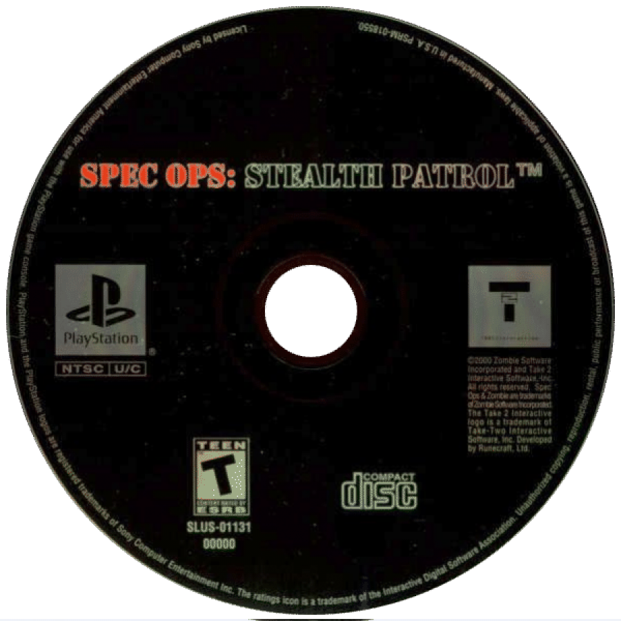 Spec Ops: Stealth Patrol disc for PlayStation 1 (PS1) tactical shooter video game