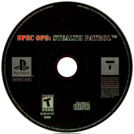 Spec Ops: Stealth Patrol disc for PlayStation 1 (PS1) tactical shooter video game