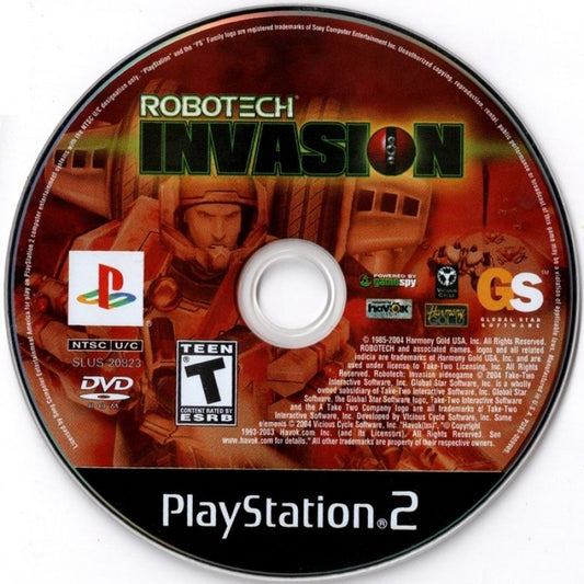 Robotech Invasion PlayStation 2 PS2 retro video game third person shooter disc (2004)