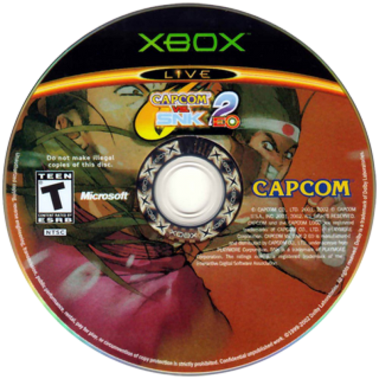 Capcom vs. SNK 2: E.O.: Millionaire Fighting 2001 disc art for Xbox (XBOX) video game