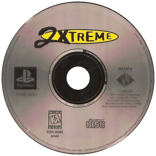 2Xtreme disc for PlayStation 1 (PS1) retro extreme sports video game