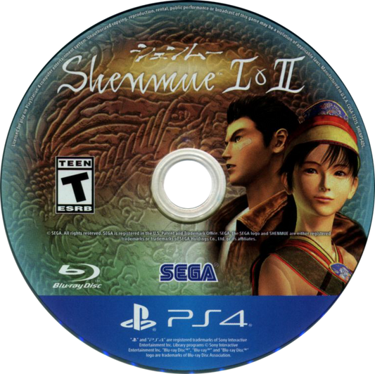 Shenmue I & II for PlayStation 4 remastered action adventure collection featuring Ryo Hazuki open world exploration martial arts combat classic Sega story driven gameplay disc