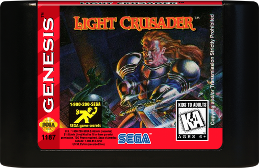 Light Crusader Sega Genesis retro video game action RPG cartridge (1995)