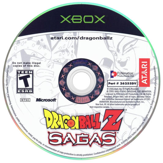 Dragon Ball Z: Sagas disc art for Xbox (XBOX) video game