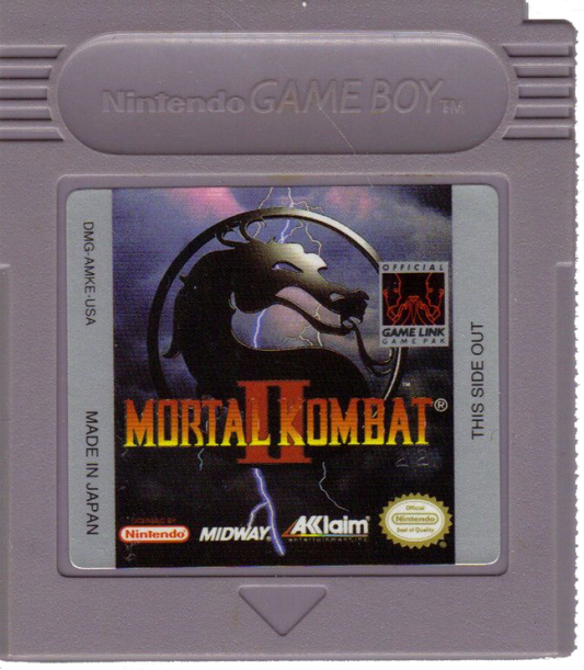Mortal Kombat II Game Boy GB for retro video game enthusiasts featuring classic fighting gameplay one on one arcade combat iconic characters special moves tournament battles handheld action and collectible gaming appeal cartridge
