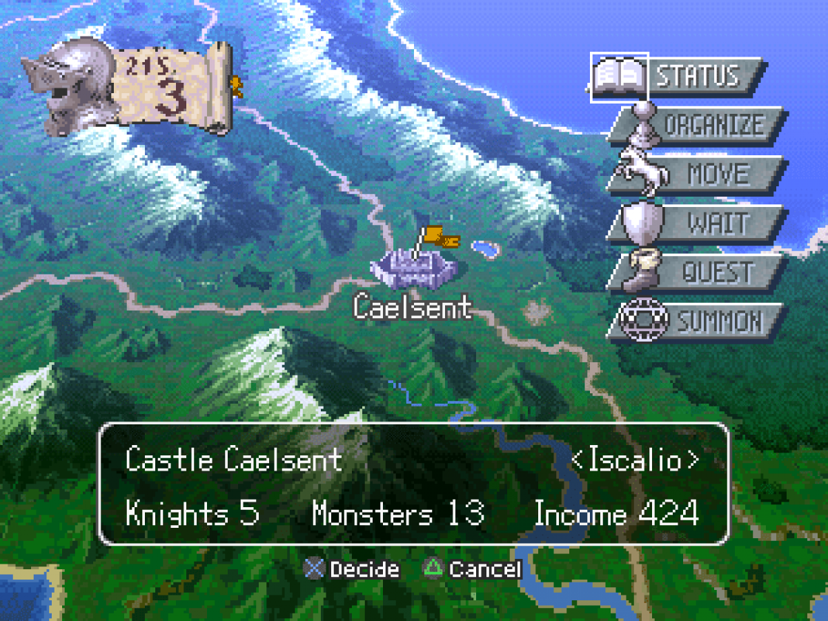 Brigandine The Legend of Forsena gameplay image for PlayStation 1 (PS) video game