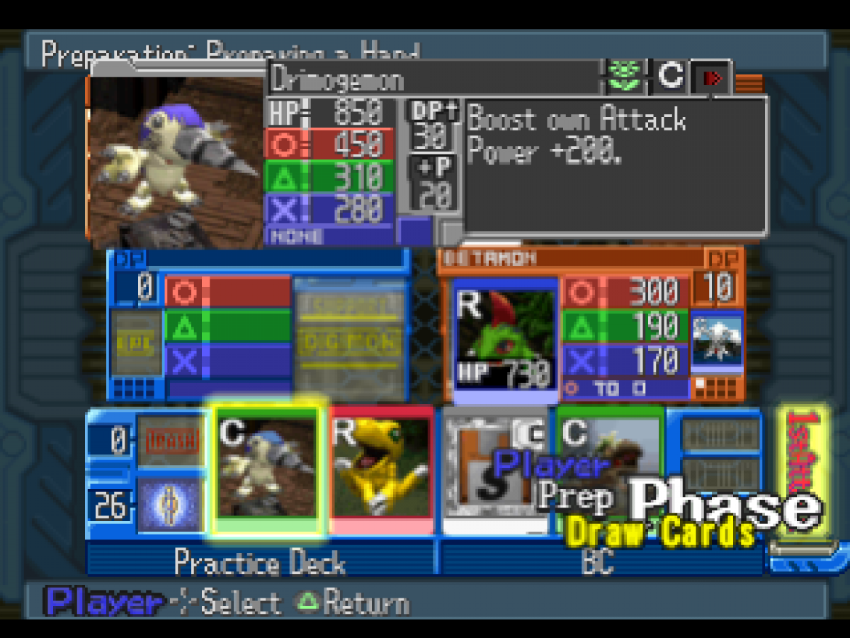 Digimon: Digital Card Battle gameplay for PlayStation 1 (PS1) retro video game