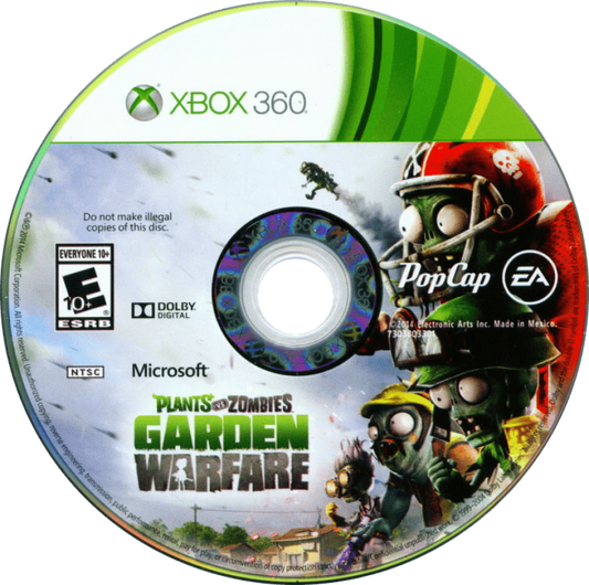 Plants vs. Zombies: Garden Warfare disc for Xbox 360 (X360) cooperative third-person shooter tower defense video game