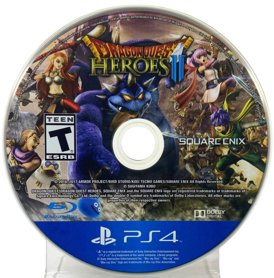 Dragon Quest Heroes II – PlayStation 4 (PS4) video game disc, action RPG by Square Enix