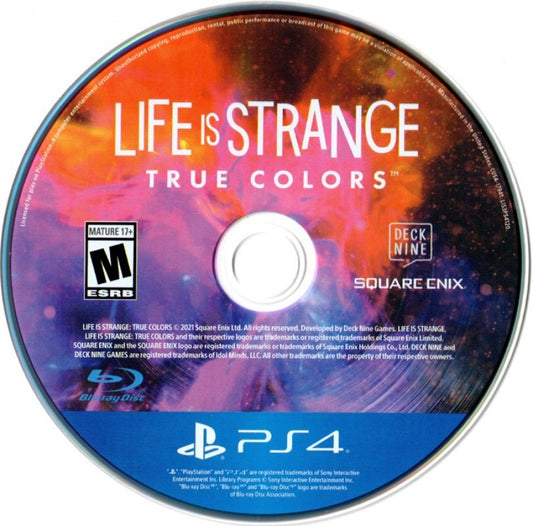 Life Is Strange: True Colors – PlayStation 4 (PS4) video game disc, narrative adventure game.