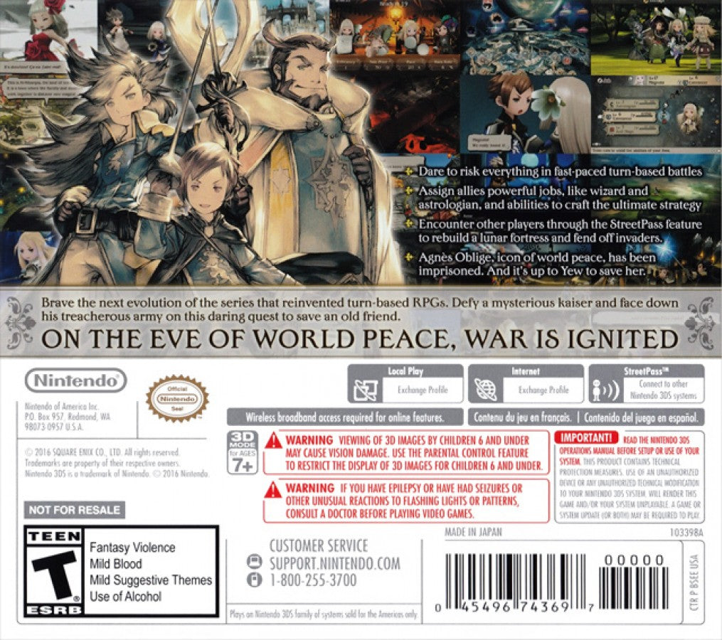 Bravely Second: End Layer back of case for Nintendo 3DS (3DS) role-playing video game
