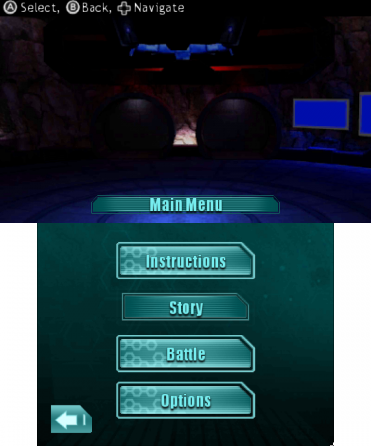 Young Justice: Legacy main menu for Nintendo 3DS (3DS) action role-playing video game