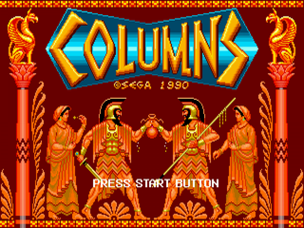 Columns title screen for Sega Genesis (GEN) video game