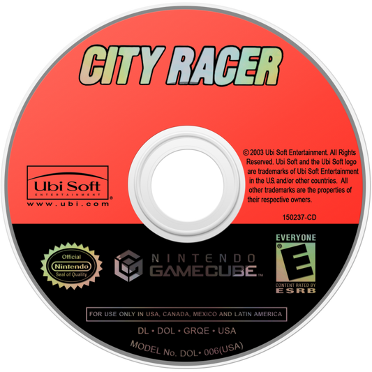 City Racer disc for GameCube (GC) arcade street racing video game
