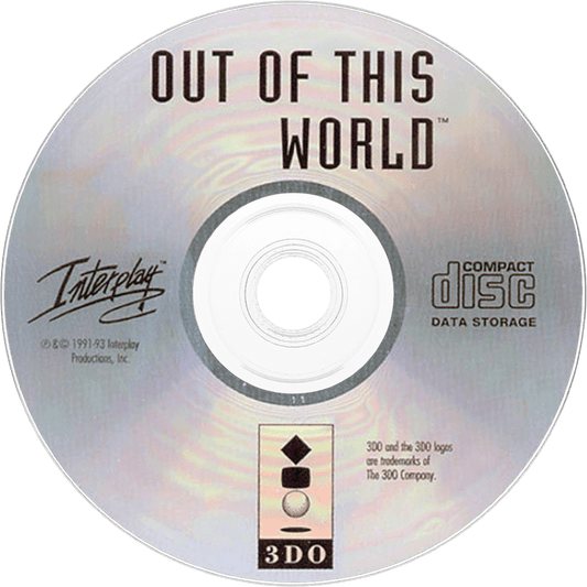 Out of This World disc for Panasonic 3DO (3DO) cinematic action adventure video game