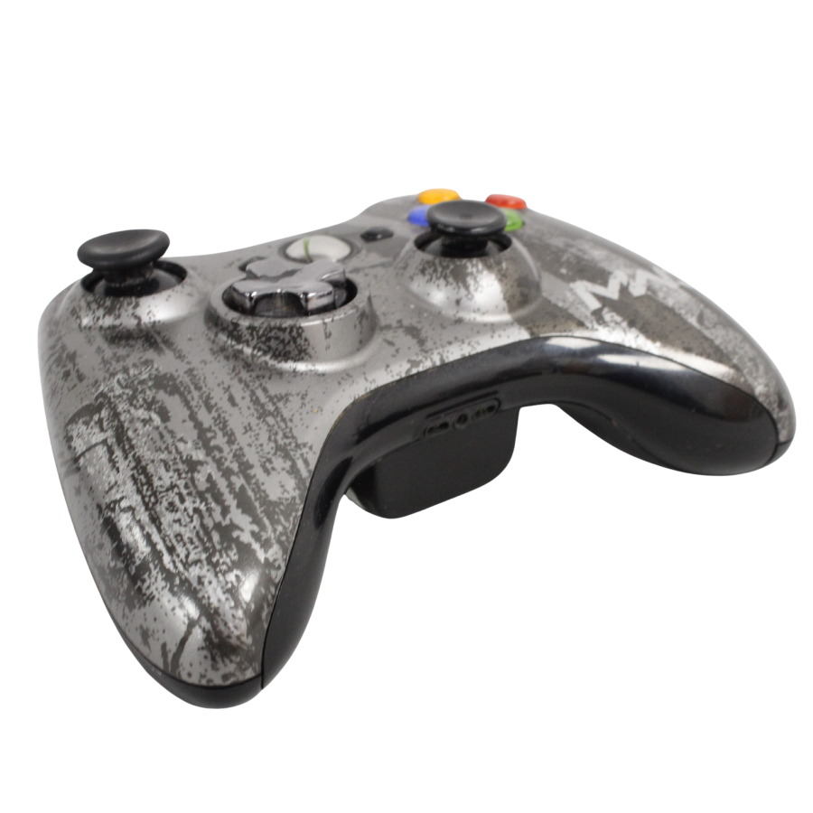 Xbox 360 Wireless Controller Call of Duty: Modern Warfare 3 Edition for Xbox 360 (X360) at Gamers INC, featuring the limited edition military-inspired design with custom "weathered" artwork and a transforming D-pad that rotates from a plus to a disc for ultimate control, providing the precision needed to dominate the battlefield in a rugged, collectible peripheral built for the most dedicated Call of Duty fans left side