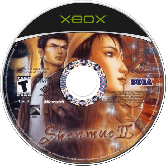 Shenmue II retro Xbox video game Shenmue open world martial arts adventure immersive storytelling investigation action exploration cinematic gameplay console title Xbox release disc