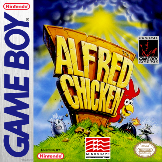 Alfred Chicken cover art for Game Boy (GB) video game