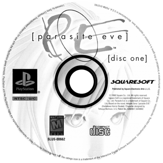 Parasite Eve disc for PlayStation 1 (PS1) survival horror RPG video game