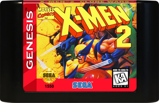 X-Men 2: The Clone Wars cartridge for Sega Genesis (GEN) video game