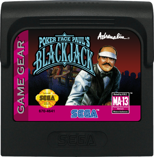 Poker Face Paul's Blackjack cartridge for Sega Game Gear (GG) video game