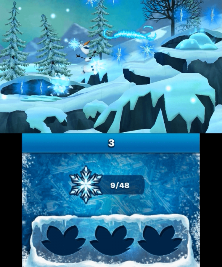 Frozen: Olaf's Quest gameplay for Nintendo 3DS (3DS) platformer video game