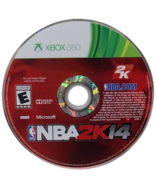 NBA 2K14 Xbox 360 basketball simulation sports video game featuring LeBron James improved dribbling mechanics next-gen graphics and MyCAREER mode disc