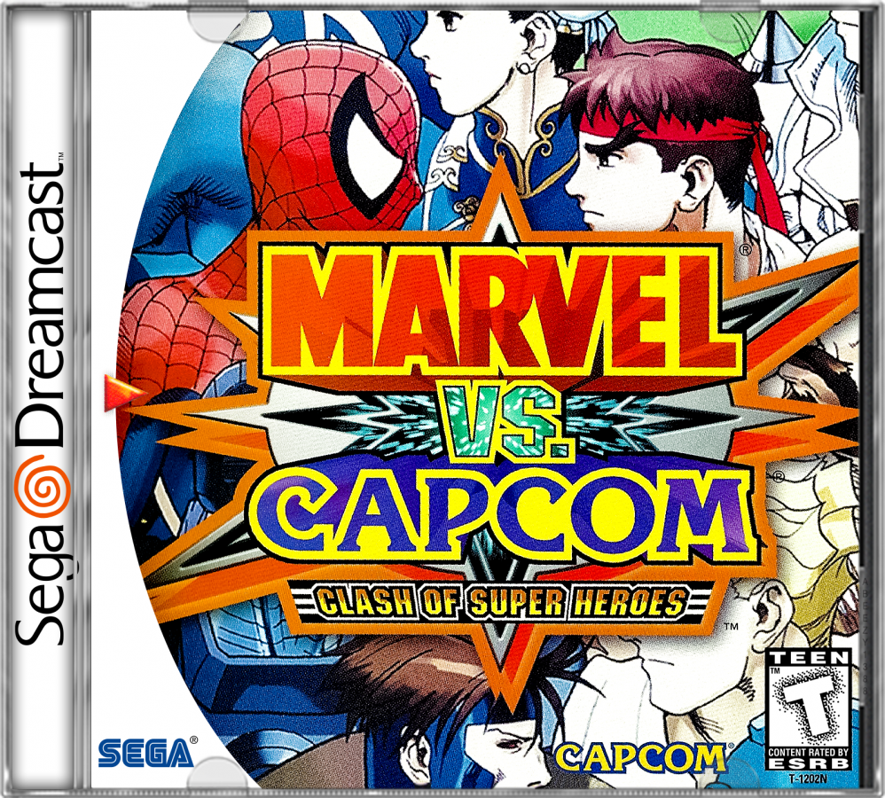 Marvel vs. Capcom Dreamcast featuring classic arcade-style fighting gameplay with Marvel and Capcom characters cover art
