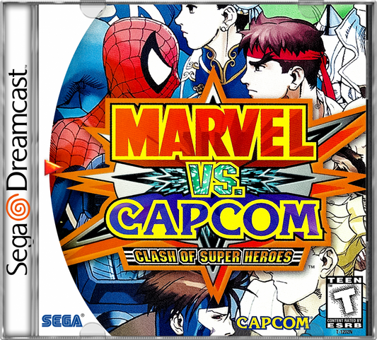 Marvel vs. Capcom Dreamcast featuring classic arcade-style fighting gameplay with Marvel and Capcom characters cover art