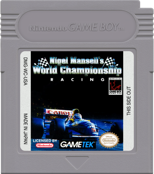 Nigel Mansell’s World Championship Racing Game Boy racing video game cartridge