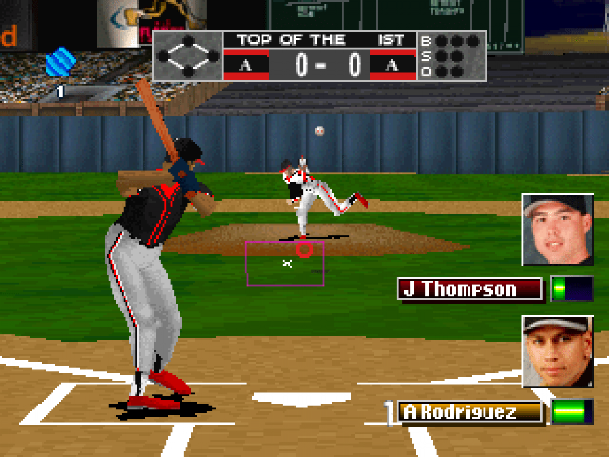 MLBPA: Bottom of the 9th '99 gameplay for PlayStation 1 (PS1) retro baseball video game