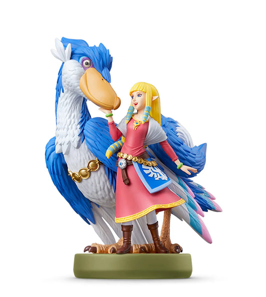 Zelda and Loftwing Skyward Sword Nintendo Amiibo sealed figure featuring Princess Zelda riding her Loftwing from The Legend of Zelda Skyward Sword with detailed sculpt NFC functionality for in game bonuses compatible with Nintendo Switch and collectible Nintendo figure from The Legend of Zelda series figure