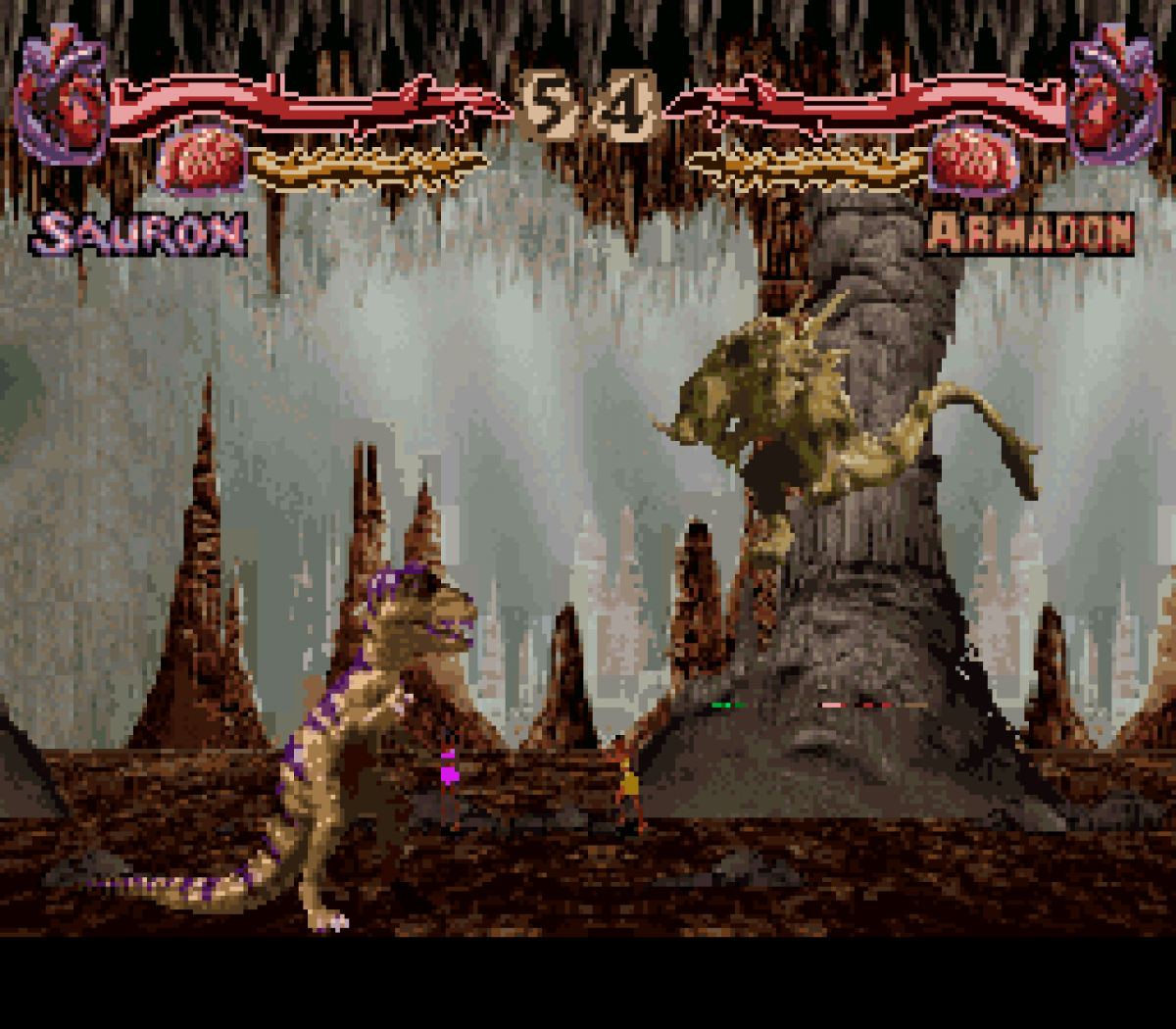 Primal Rage SNES gameplay on the Super Nintendo retro video game.