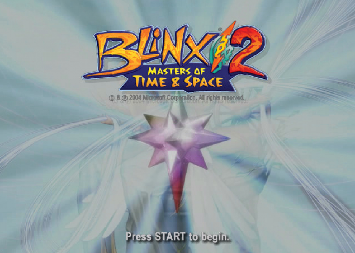Blinx 2: Masters of Time & Space title screen for Xbox (XBOX) video game